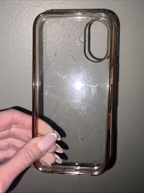 Clear Phone Case with Rose Gold Bumper - Slim Protective Cover